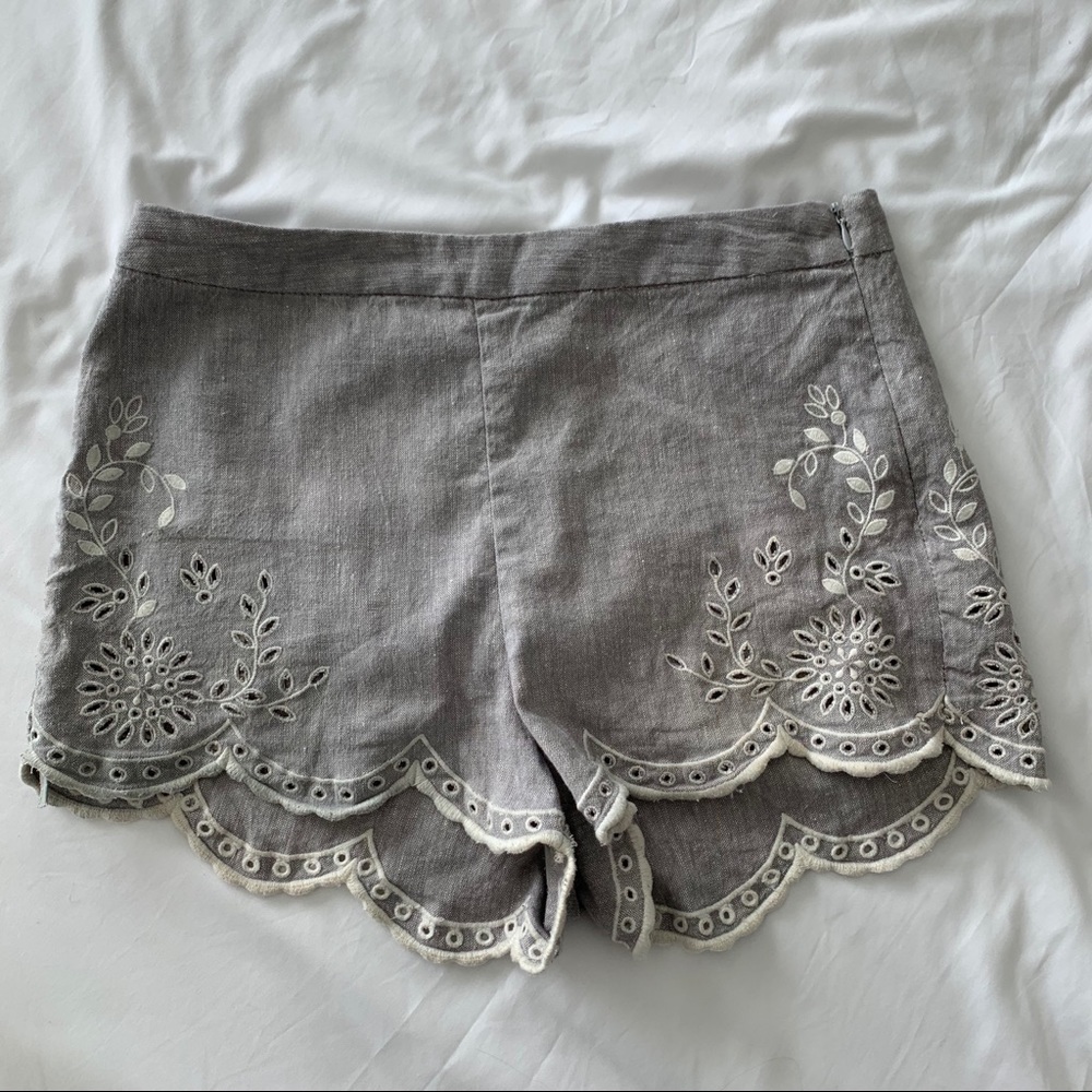 Grey Eyelet Free People Shorts